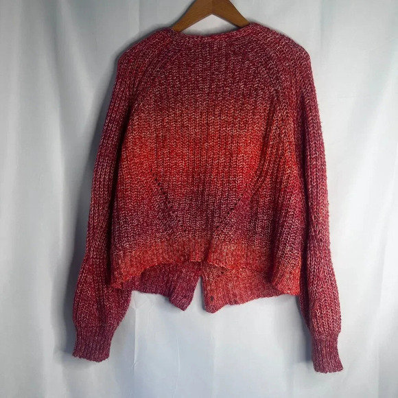 Natural Reflections Fall Chunky Knit Vneck Cardigan Sweater Size Large - Picture 2 of 8